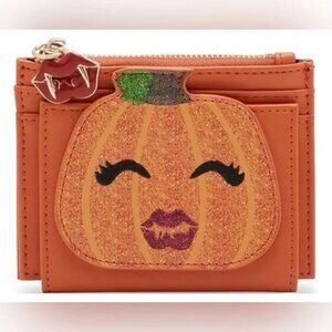 NWT Betsey Johnson Kitsch You’re So Gourdgeous Wallet Orange Pumpkin